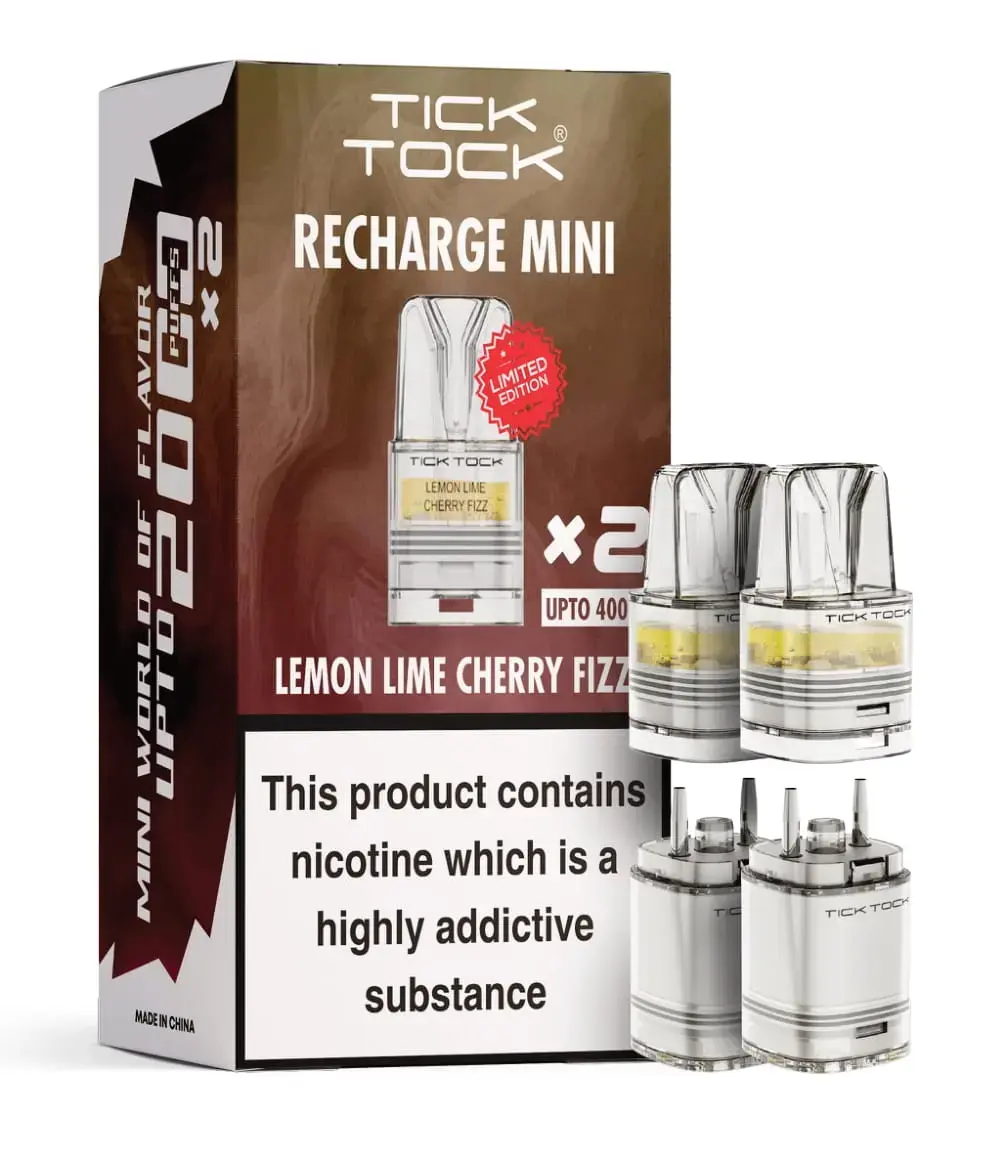 Lemon Lime Cherry Fizz Tick Tock Magic 8000 Prefilled Pods